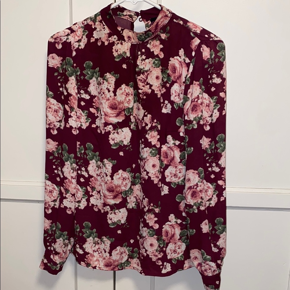 Forever 21 Small Red Floral Blouse